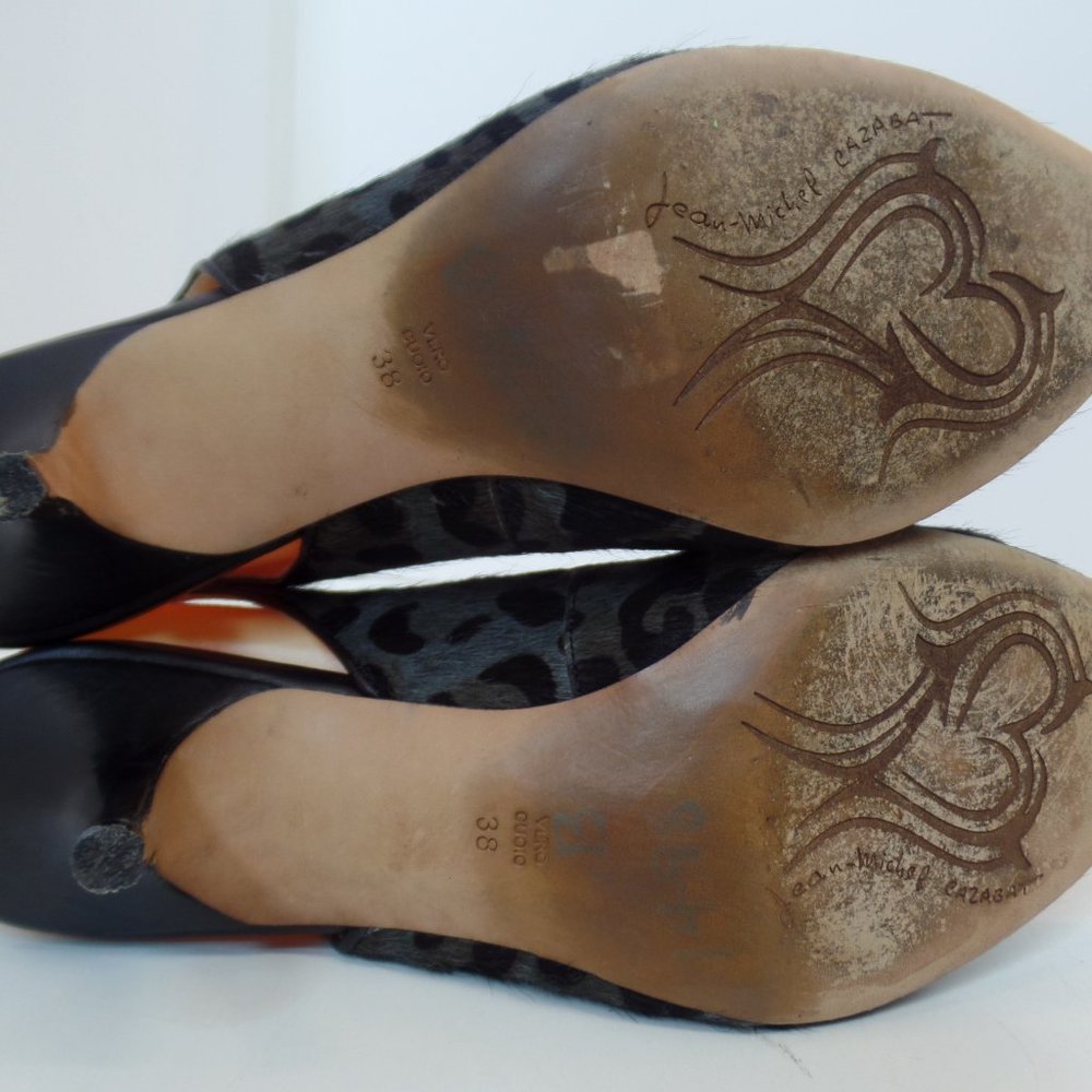 Jean-Michel Cazabat "Seducta" Multi Colored Animal Print Sling Back Heels Sz 7.5 - Picture 7 of 13